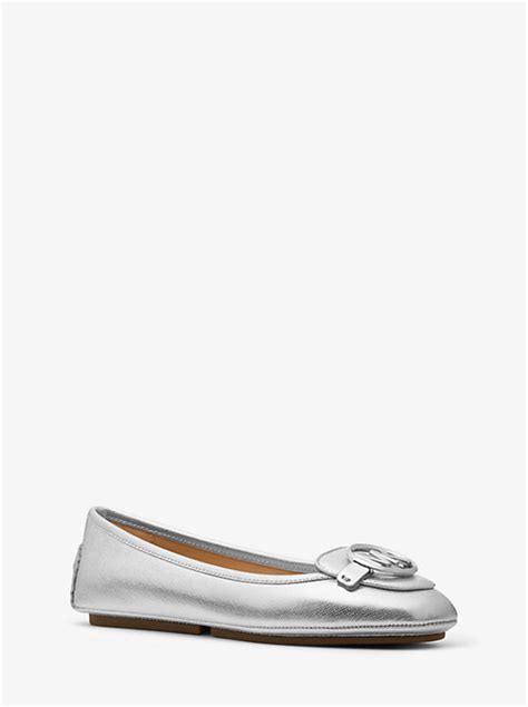 Lillie Metallic Saffiano Leather Moccasin 